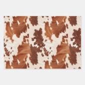 Brauner Creme Cowhide Western Geschenkpapier Set (Vorderseite)