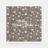 Brauner Creme-Herzen-Junggesellinnen-Abschied Serviette (Vorderseite)