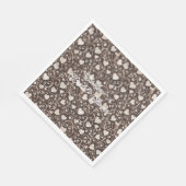 Brauner Creme-Herzen-Junggesellinnen-Abschied Serviette (Ecke)