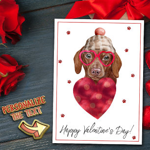 Brauner Dachshund-Hundefreund Valentinsgeschenk Feiertagskarte