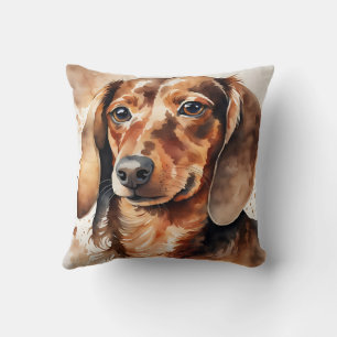 Brauner Dachshund Kissen