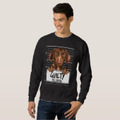 Brauner Dachshund-Mugshot schuldig Hund Sweatshirt (Vorne ganz)