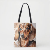 Brauner Dachshund Tasche (Vorderseite)
