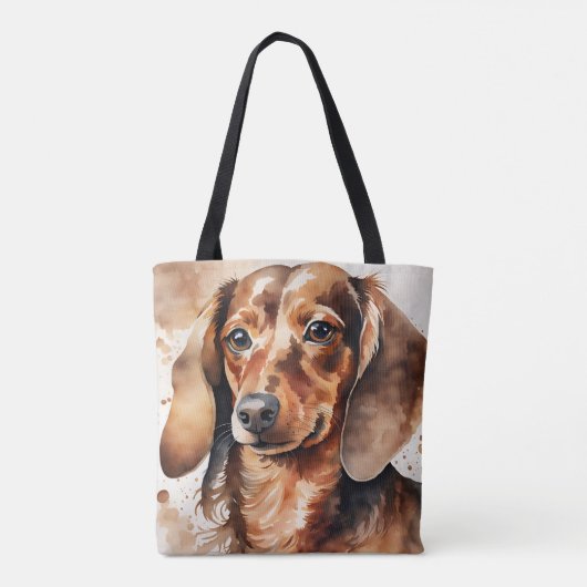 Brauner Dachshund Tasche (Rückseite)