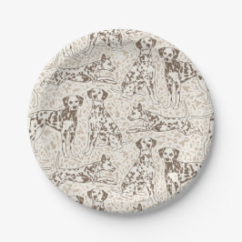 Brauner Dalmatiner Hundemarke Pappteller