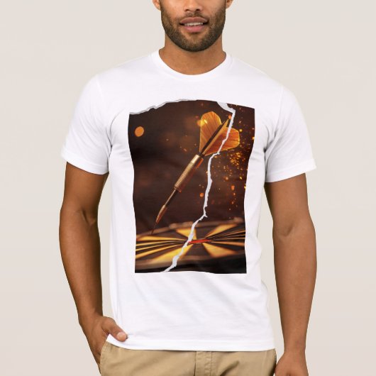 Brauner Dart-Design T-Shirt (Vorderseite)