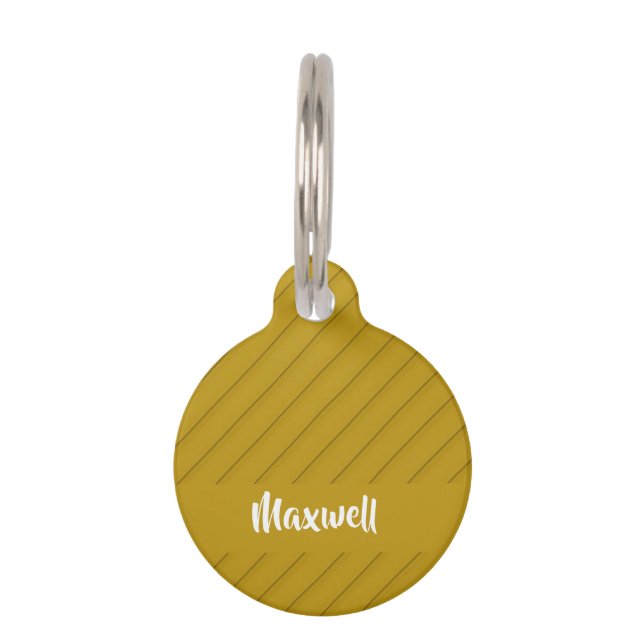 Brauner diagonaler Kunststoff-texturierter individ Haustiermarke (Vorderseite)