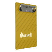 Brauner diagonaler Kunststoff-texturierter individ Mini Klemmbrett (Schrägansicht)