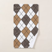 Brauner Diamant Argyle Badhandtuch Set (Handtuch)