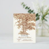 Brauner Eichenbaum Save the Date Postkarten (Stehend Vorderseite)