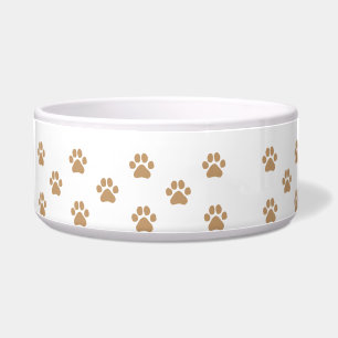 Brauner einfacher Hundepflaster druckt Paw Prints  Napf