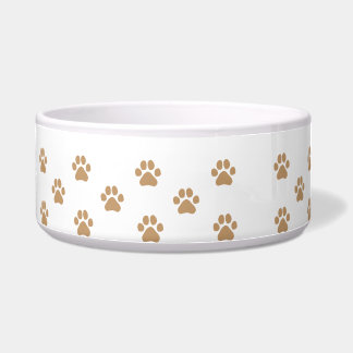 Brauner einfacher Hundepflaster druckt Paw Prints Napf
