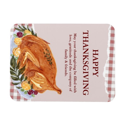 Brauner Erntedank Magnet (Horizontal)