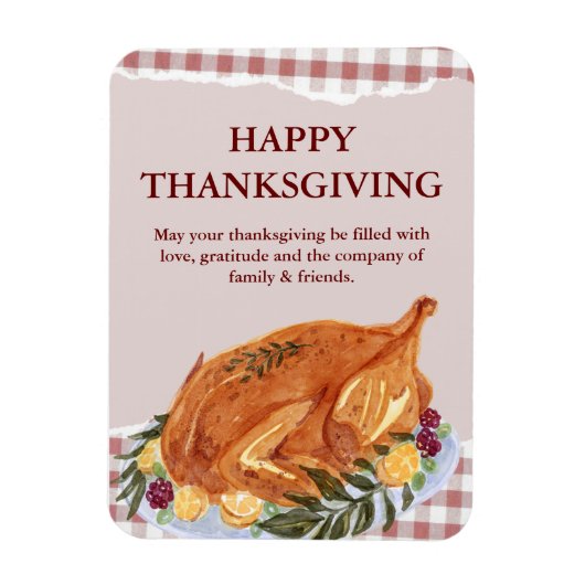 Brauner Erntedank Magnet (Vertikal)