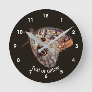 Brauner Eulenfalter Natur Personalisiert Runde Wanduhr