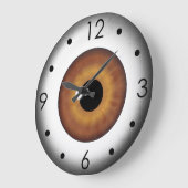 Brauner Eyeball Iris Eye Custom Large Round Clock Große Wanduhr (Winkel)