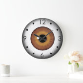 Brauner Eyeball Iris Eye Custom Large Round Clock Große Wanduhr (Zuhause)