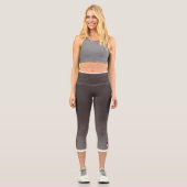 Brauner Farbverlauf mit US-Flagge Capri Leggings (Vorderseite)