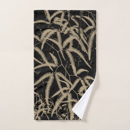 Brauner Farn mit schwarzem Hinterkopf Badhandtuch Set (Handtuch)