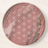 Brauner Flower of Life Untersetzer | Heilige Geome (Vorne)