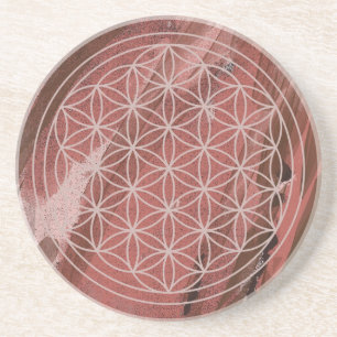 Brauner Flower of Life Untersetzer   Heilige Geome