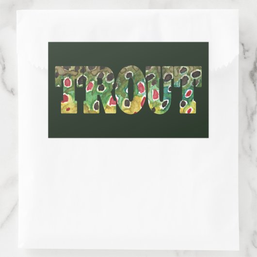 Brauner Forellendesign Rechteckiger Aufkleber (Tasche)