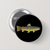 Brauner Forellenfisch Angeln Ichthyologie Button (Vorne & Hinten)
