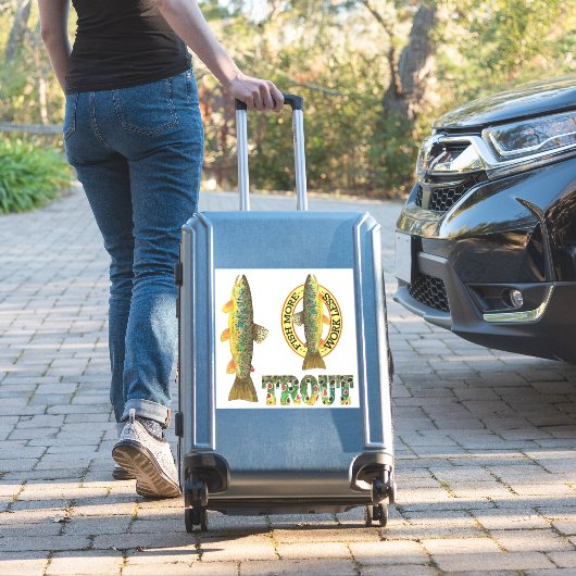 Brauner Forellenfisch Angler Aufkleber (Koffer Insitu)