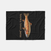 Brauner Forellenfisch Fischfang Spaß Joke Fleecedecke (Vorderseite (Horizontal))