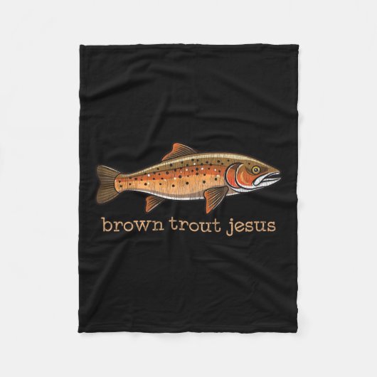 Brauner Forellenfisch Fischfang Spaß Joke Fleecedecke (Vorderseite)
