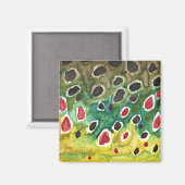 Brauner Forellenfisch Magnet (Vorderseite/Rückseite)