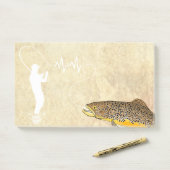 Brauner Forellenfisch Post-it Klebezettel (Auf Schreibtisch)