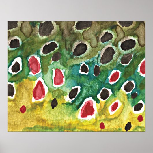 Brauner Forellenfisch Poster (Vorne)