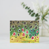 Brauner Forellenfisch Postkarte (Stehend Vorderseite)