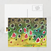 Brauner Forellenfisch Postkarte (Vorne/Hinten)