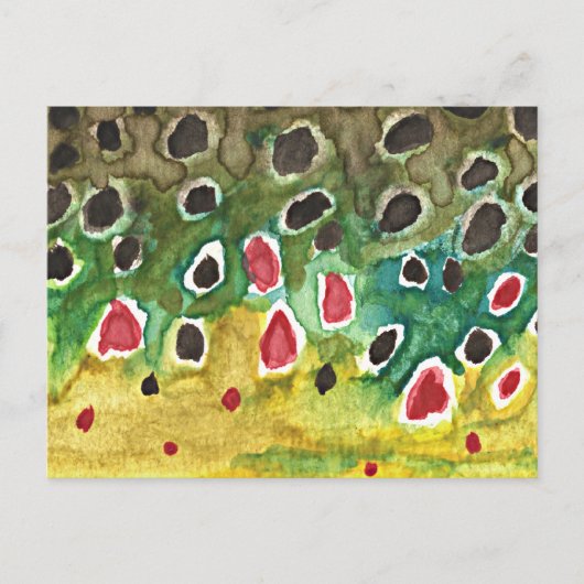 Brauner Forellenfisch Postkarte (Vorderseite)