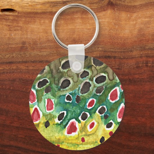 Brauner Forellenfisch Schlüsselanhänger (Vorderseite)