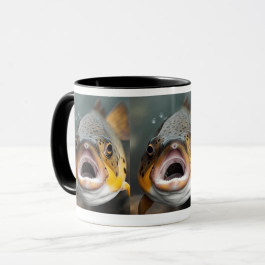 Brauner Forellenfisch Tasse (Vorderseite Links)