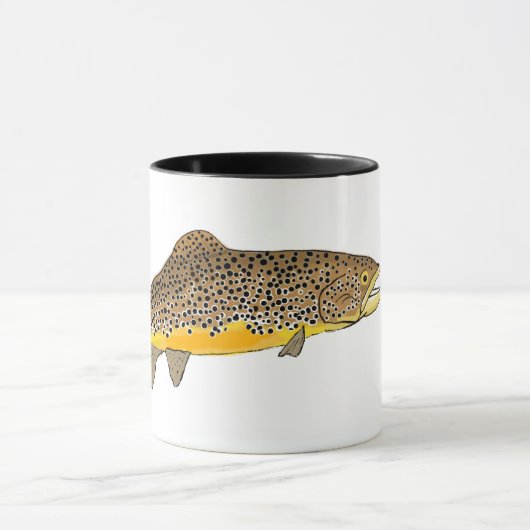 Brauner Forellenfisch Tasse (Zentrum)