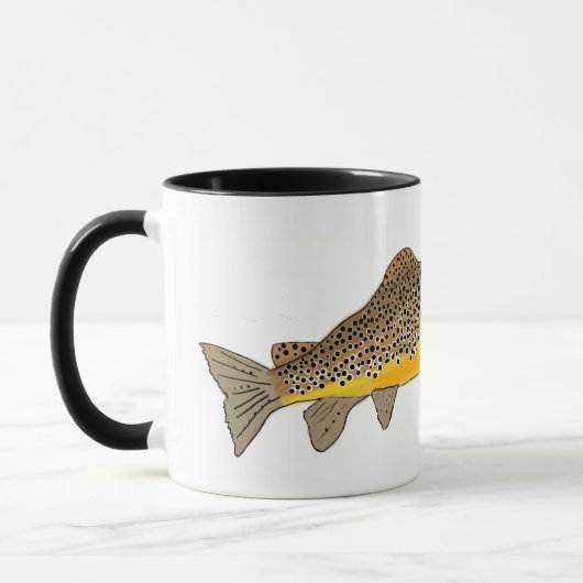 Brauner Forellenfisch Tasse (Links)