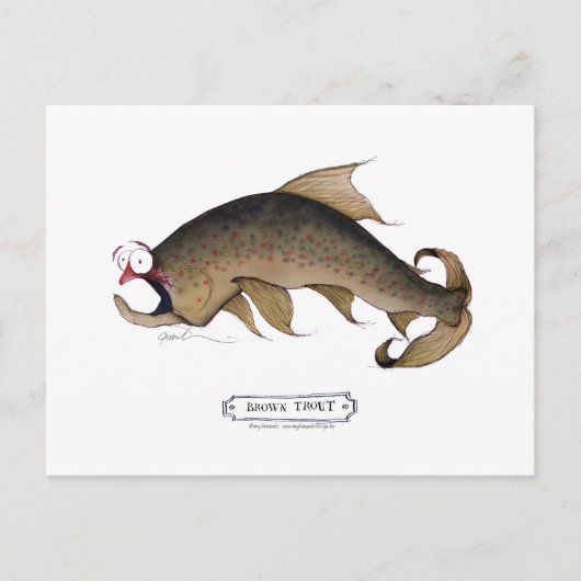 Brauner Forellenfisch, tony fernandes Postkarte (Vorderseite)