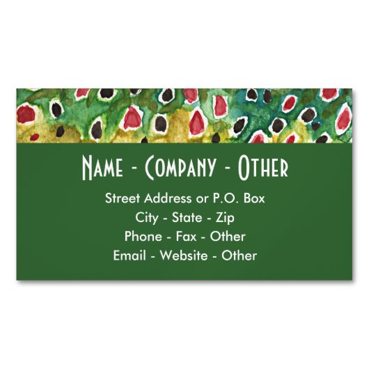 Brauner Forellenfischer Magnetische Visitenkarte (Vorderseite)