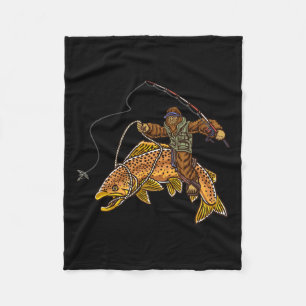 Brauner Forellenfluss Fischerei Bigfoot Jagd Fisch Fleecedecke