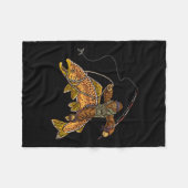 Brauner Forellenfluss Fischerei Bigfoot Jagd Fisch Fleecedecke (Vorderseite (Horizontal))