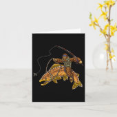 Brauner Forellenfluss Fischerei Bigfoot Jagd Fisch Karte (Gelbe Blume)