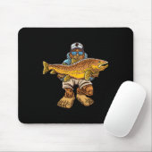 Brauner Forellenfluss Fischerei Bigfoot Jagd Fisch Mousepad (Mit Mouse)
