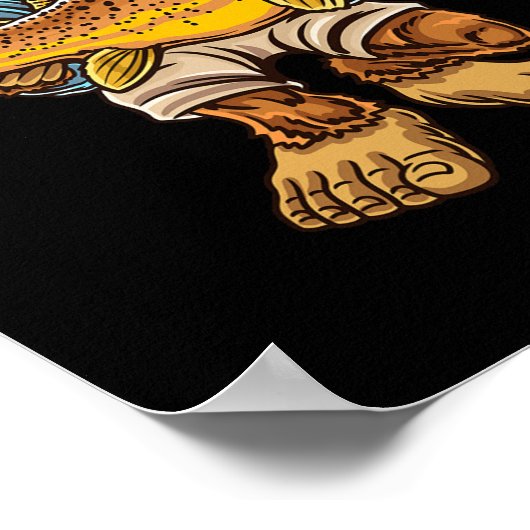 Brauner Forellenfluss Fischerei Bigfoot Jagd Fisch Poster (Ecke)