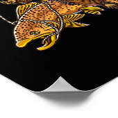 Brauner Forellenfluss Fischerei Bigfoot Jagd Fisch Poster (Ecke)