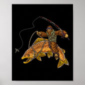 Brauner Forellenfluss Fischerei Bigfoot Jagd Fisch Poster (Vorne)