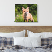 Brauner Fox auf grünem Gras Leinwanddruck (Insitu (Schlafzimmer))